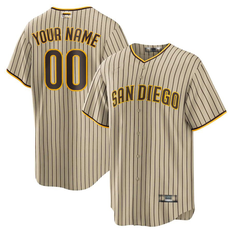 Baseball Jerseys Custom San Diego Padres Brown Road Custom Replica Jersey 1476