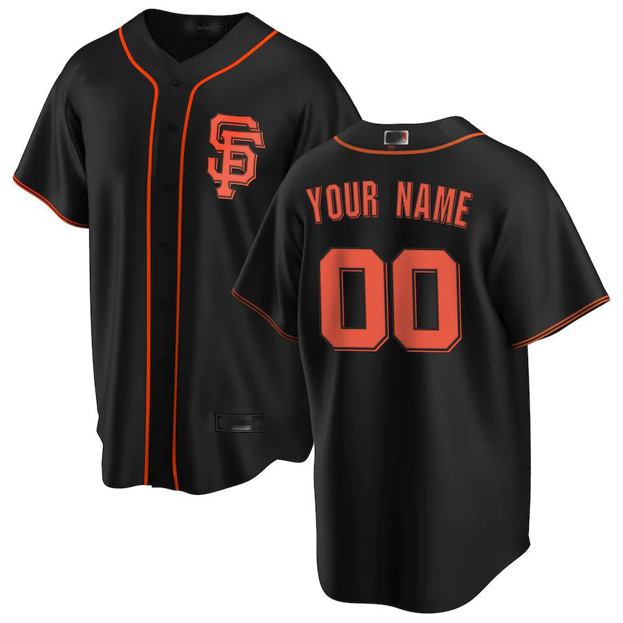 Baseball Jerseys Custom San Francisco Giants Black Alternate Replica Custom Jersey 1480