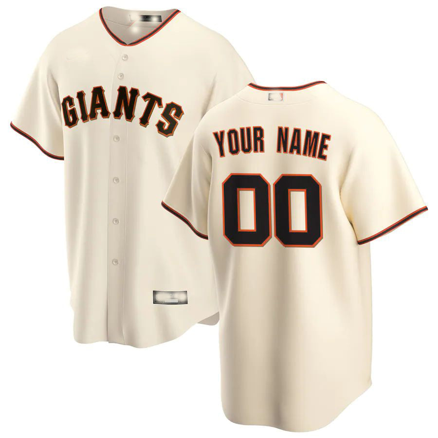 Baseball Jerseys Custom San Francisco Giants Cream Home Replica Custom Jersey 1481