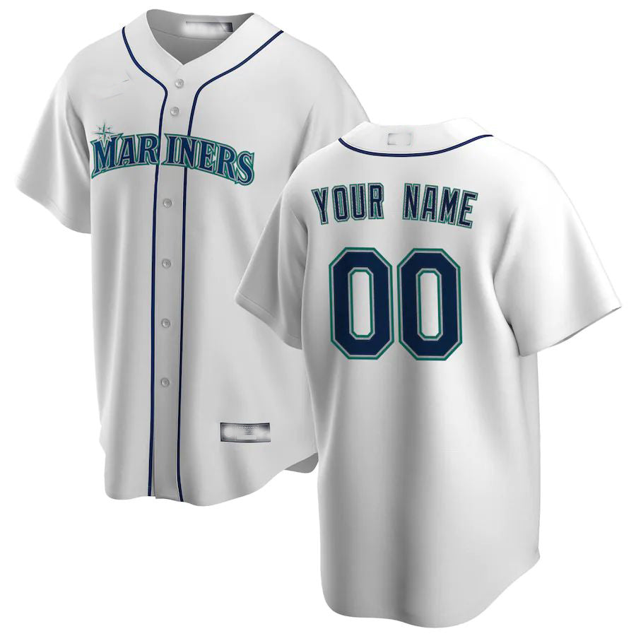 Baseball Jerseys Custom Seattle Mariners White Home Replica Custom Jersey 1485