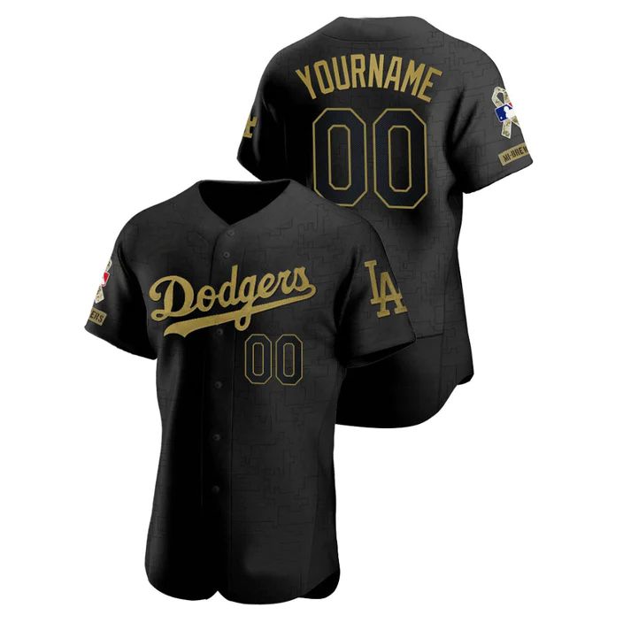 Baseball Jerseys Custom Los Angeles Dodgers Stitched Black Salute To Service Jersey 1439