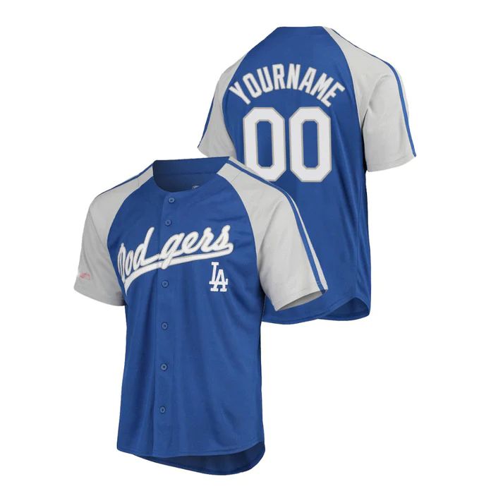 Baseball Jerseys Custom Los Angeles Dodgers Stitched Button Down Raglan Jersey 1440