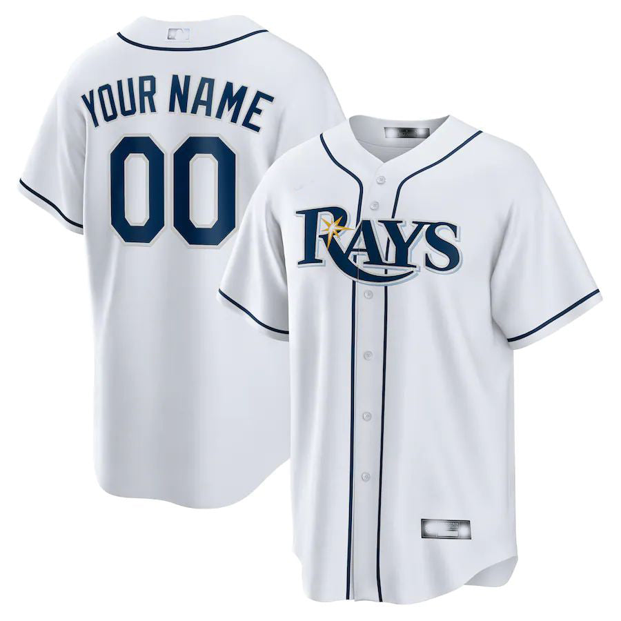 Baseball Jerseys Custom Tampa Bay Rays White Home Replica Custom Jersey 1488