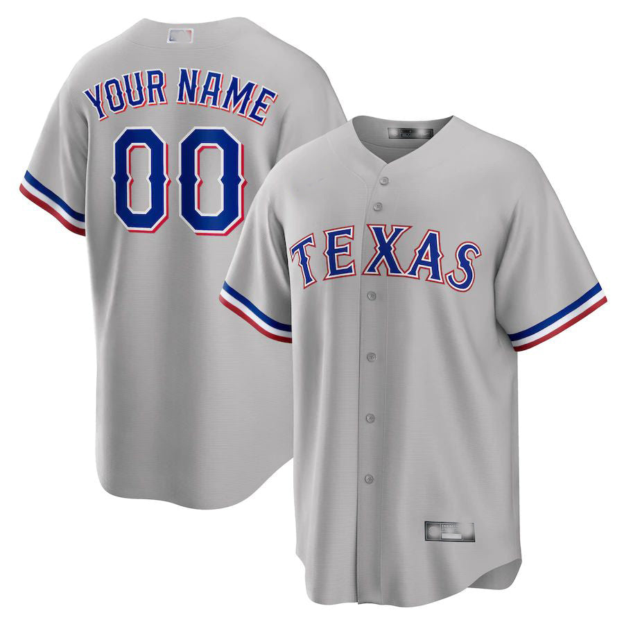 Baseball Jerseys Custom Texas Rangers Gray Road Custom Replica Jersey 1489