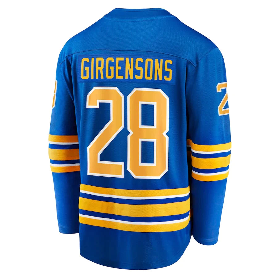 B.Sabres #28 Zemgus Girgensons Fanatics Branded Home Breakaway Player Jersey Royal Stitched American Hockey Jerseys 1272