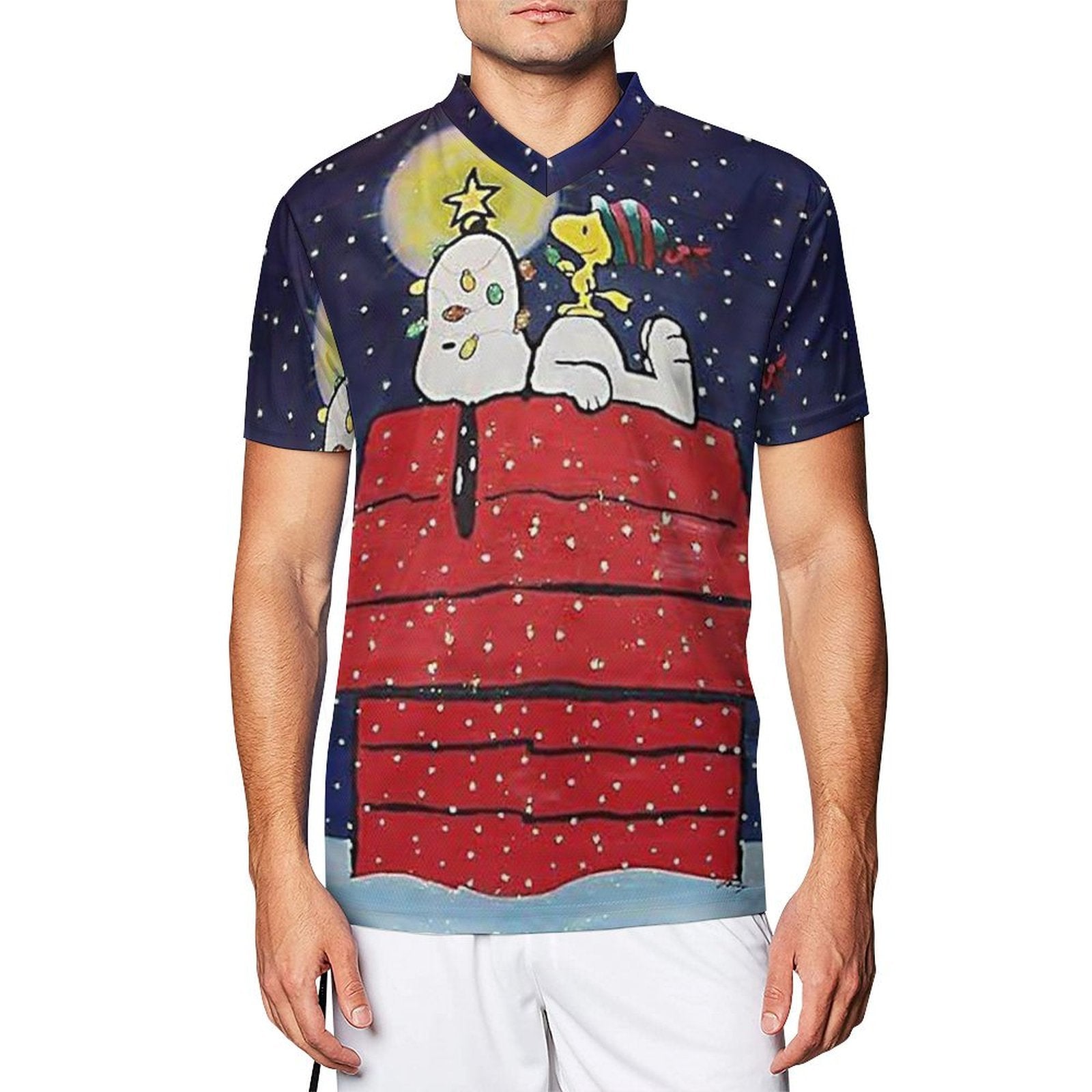 Camiseta de fútbol personalizada Snoopy Christmas Charlie Brown