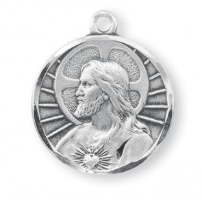 Sterling Silver Scapular Medal with 24
