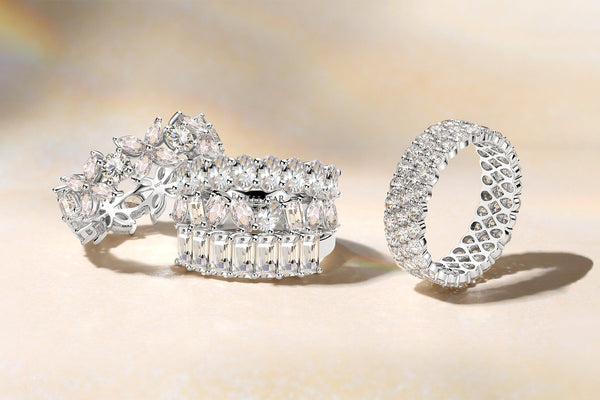 Cocktail rings take on a modern vibe when stacked and mixed.