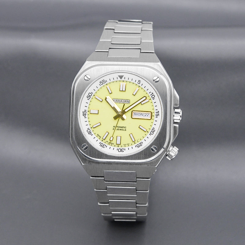 Silver Nautilus Watch with Sunburst Dial