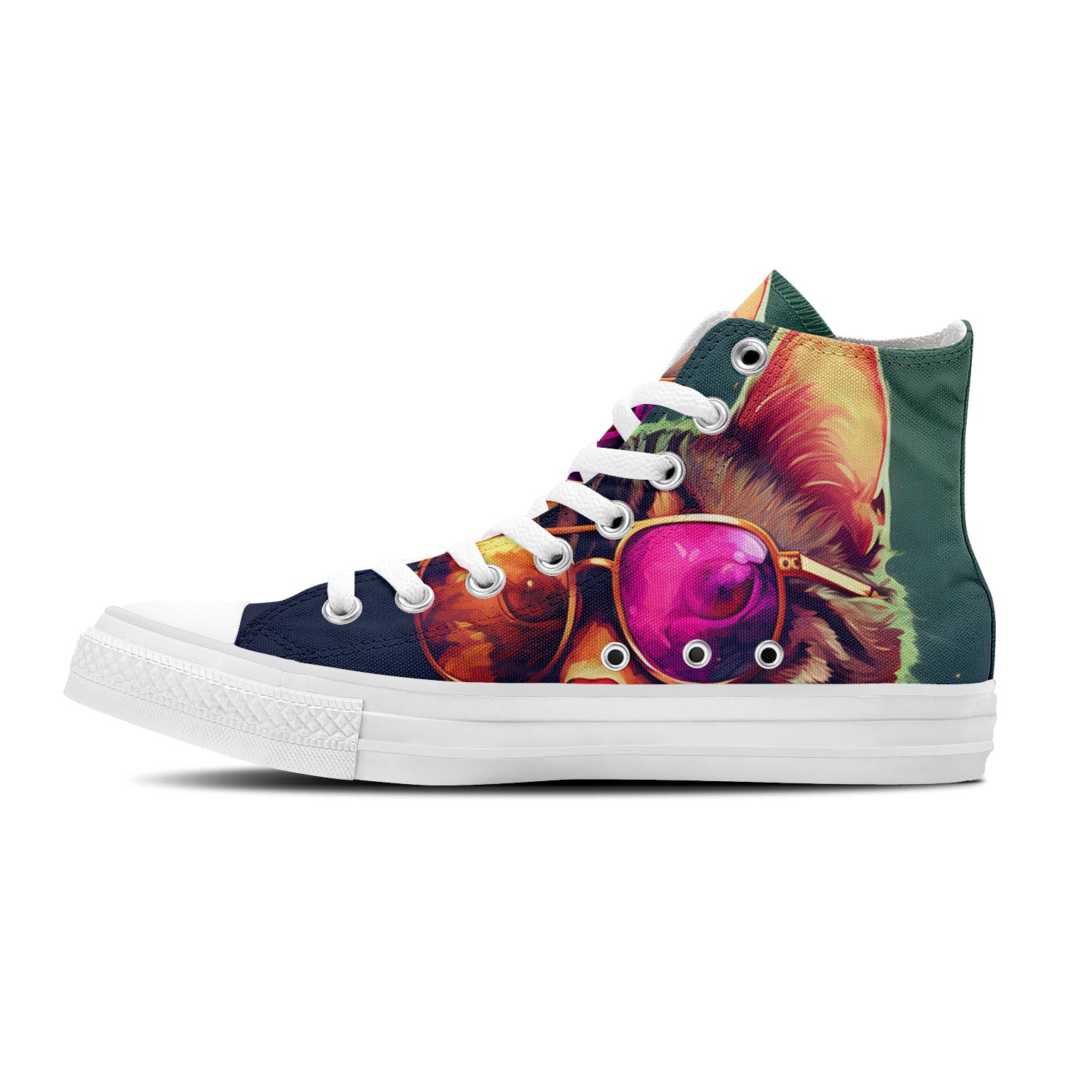 Funky Feline Fashion: Pawsitively Trendy Mid-Top Canvas Shoes for Men and Women