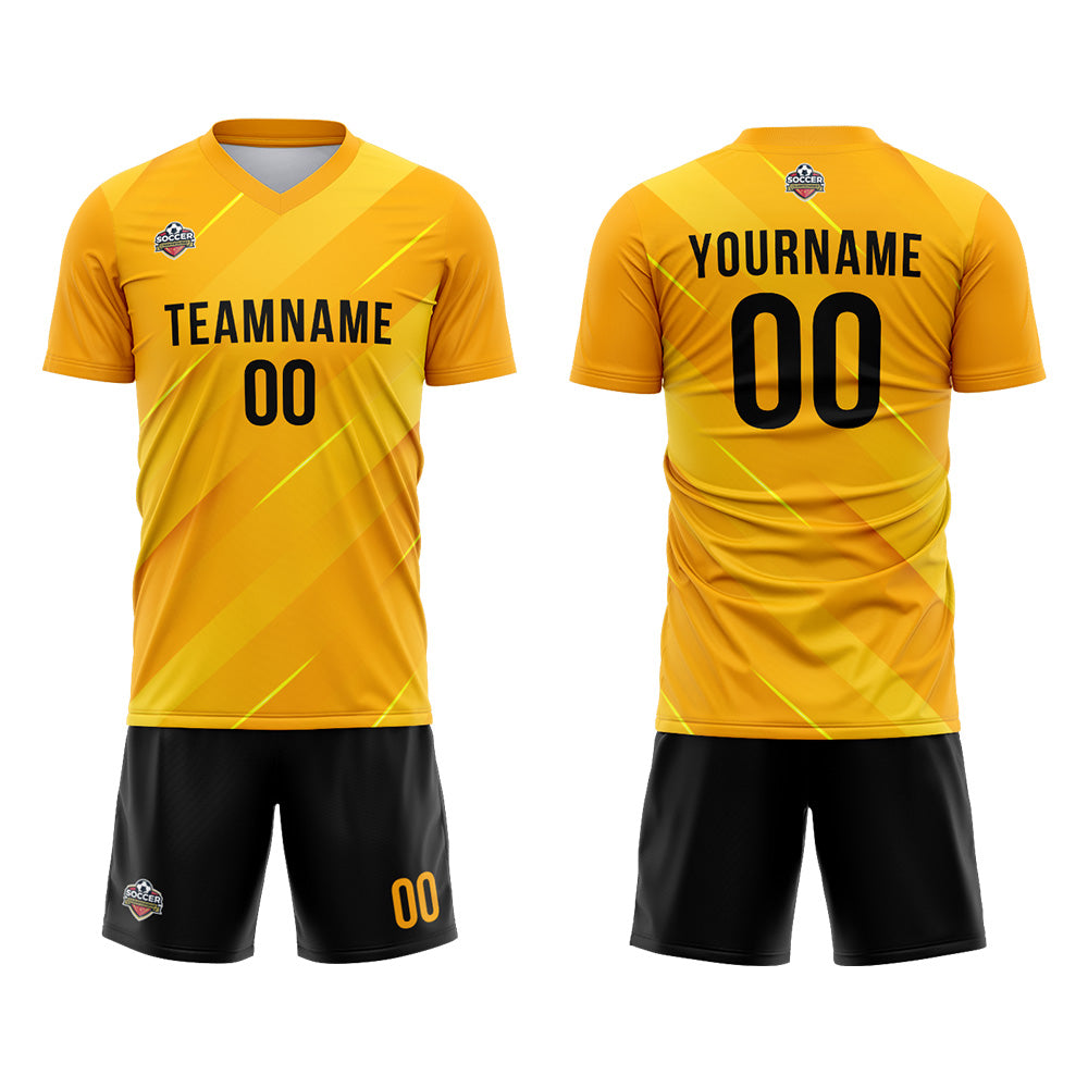 Custom Soccer Jerseys for Men Women Personalized Soccer Uniforms for Adult and Kid Yellow-Black