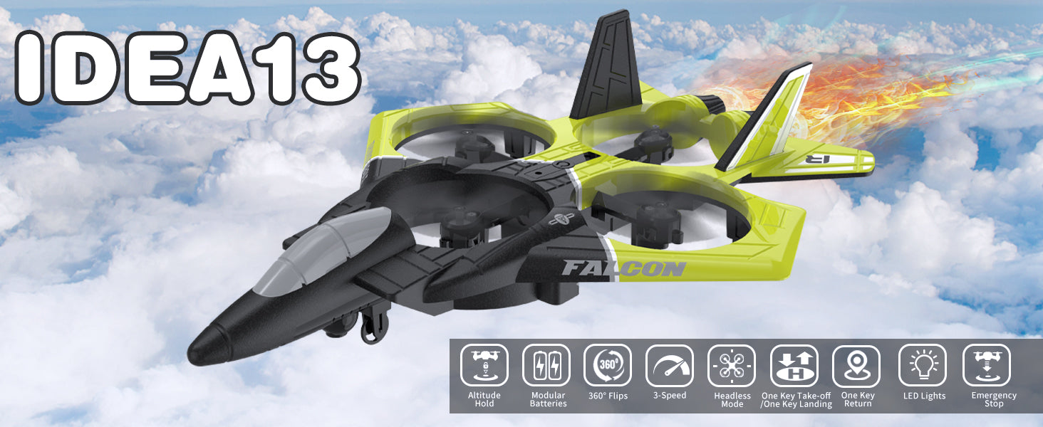 le-idea IDEA13 Drone RC Stunt Fighter Drone avec Lumières, Arrêt du