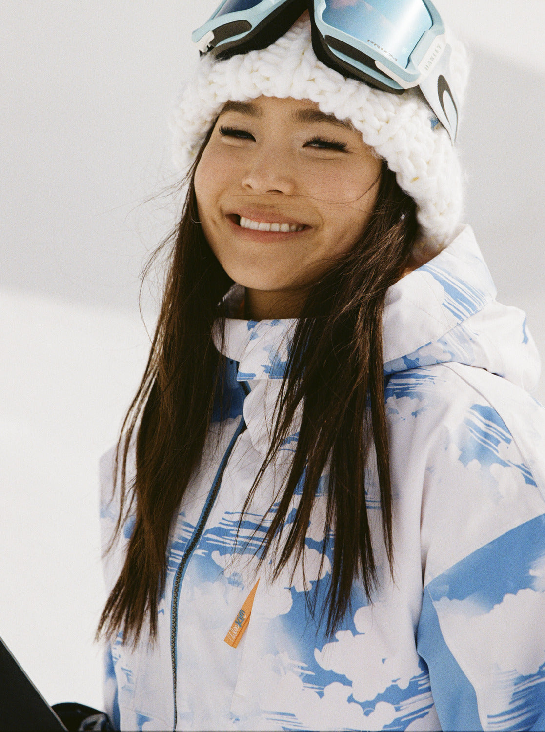 Chloe Kim Technical Snow Jacket - Azure Blue Clouds