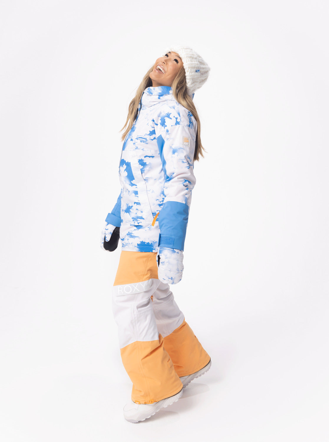 Chloe Kim Technical Snow Jacket - Azure Blue Clouds