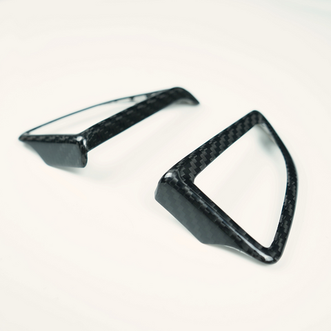 Copertura cromata per volante in fibra di carbonio Chevy Camaro 2016-2023 [3 pezzi]-nero