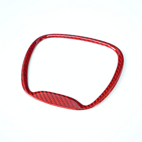 Dodge Charger/Challenger 2015-2023 Carbon Fiber Steering Wheel Chrome Delete Trim Cover--red