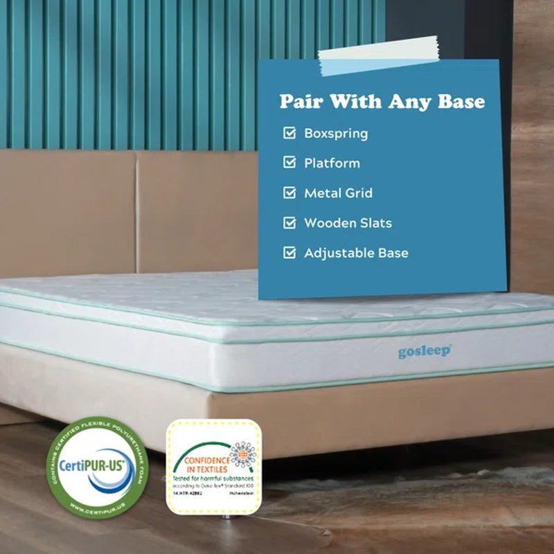 Medium Hybrid Gel Memory Foam Mattress with Steel Coils