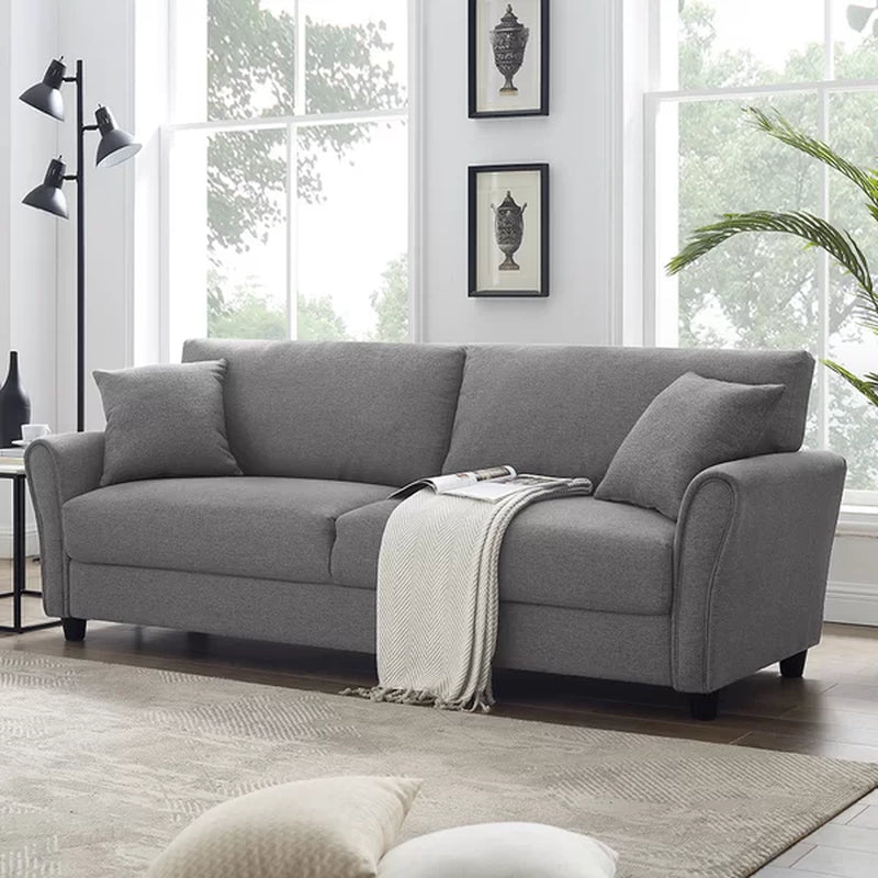 Mid-Century Modern Upholstered Sofa with Spring Support