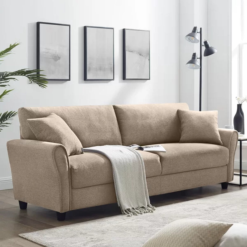 Mid-Century Modern Upholstered Sofa with Spring Support