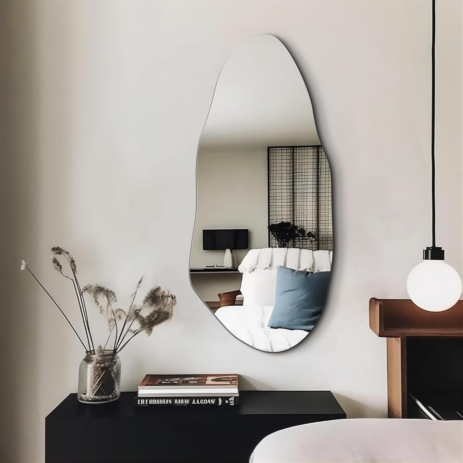 Irregular Mirror for Wall,Bathroom Mirrors for Vanity Entryway Living Room,Asymmetrical Body Mirror Frameless Mirror(32'X15')