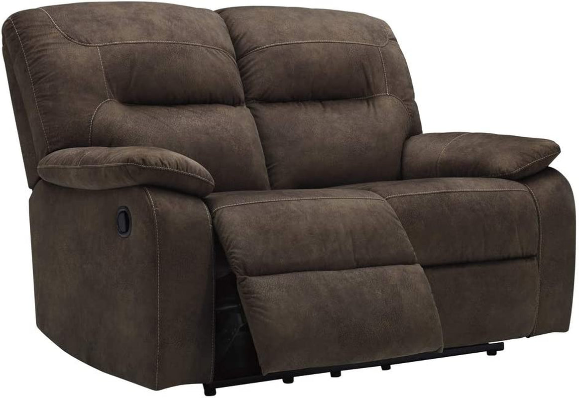 Brown Reclining Sofa with Plush High-Resiliency Foam Cushions