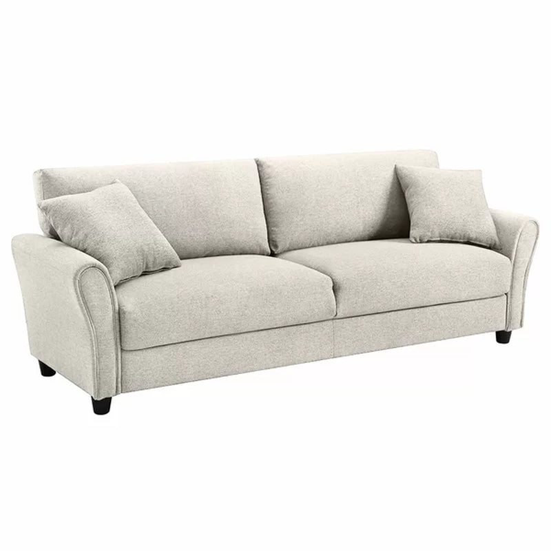 Mid-Century Modern Upholstered Sofa with Spring Support