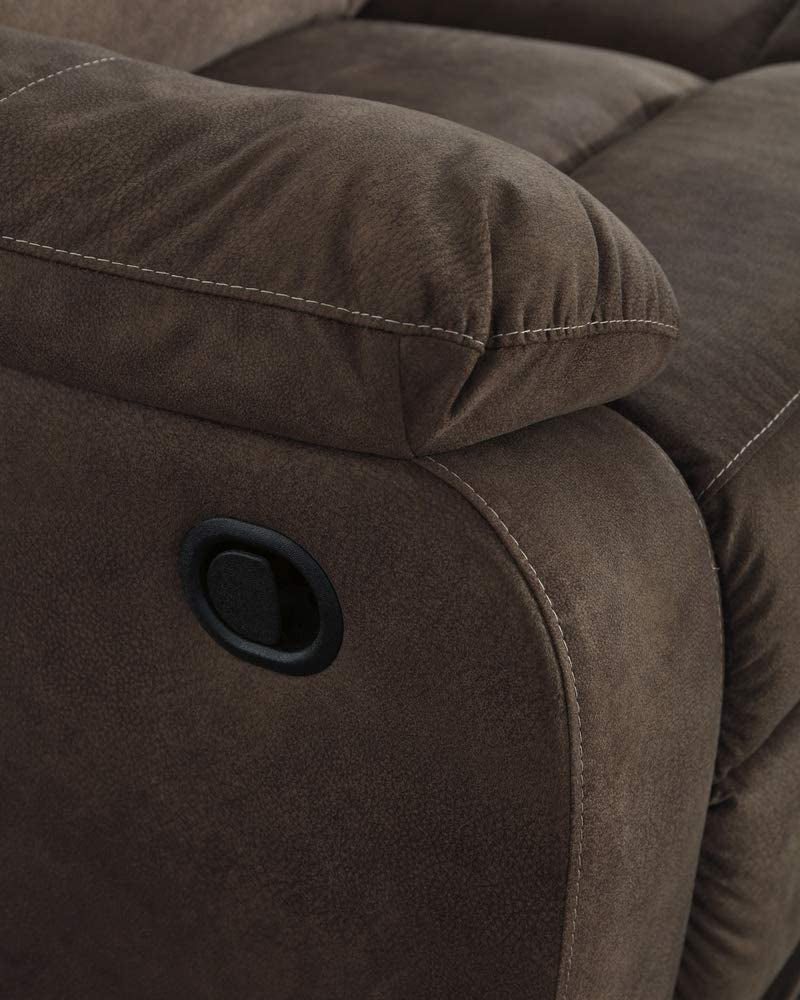 Brown Reclining Sofa with Plush High-Resiliency Foam Cushions