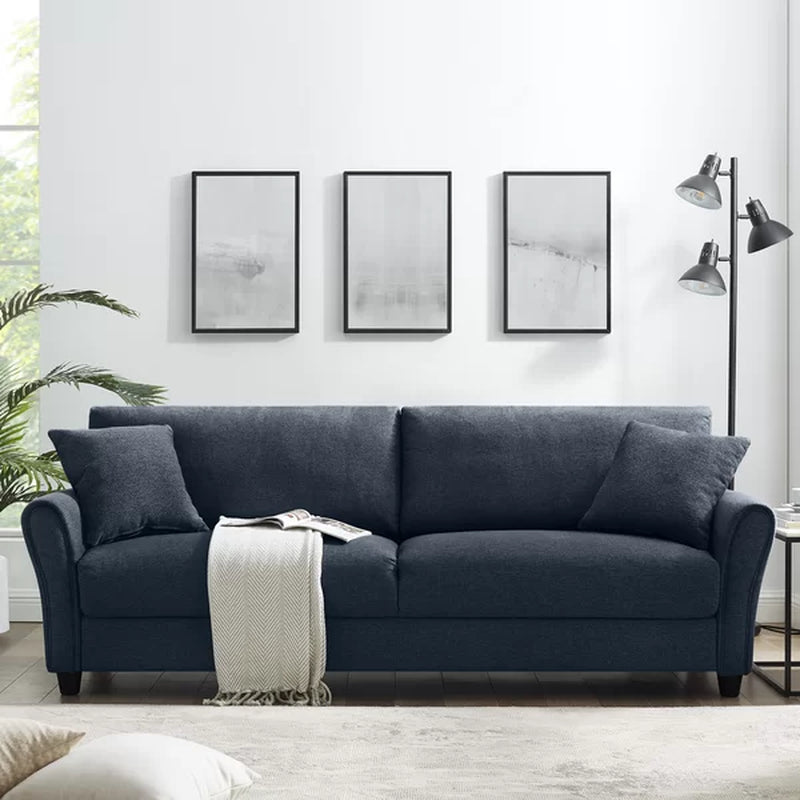 Mid-Century Modern Upholstered Sofa with Spring Support