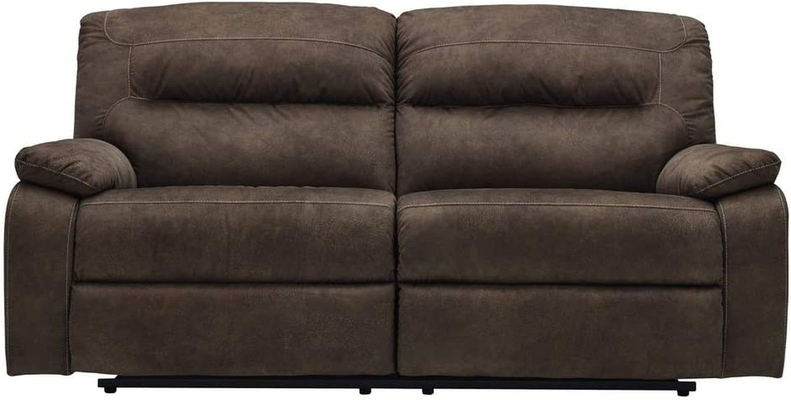 Brown Reclining Sofa with Plush High-Resiliency Foam Cushions