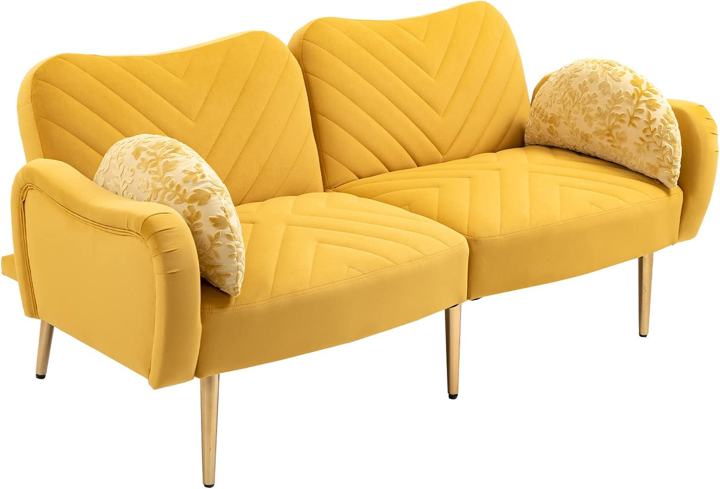 Modern Green Velvet Sofa Set with Gold Legs