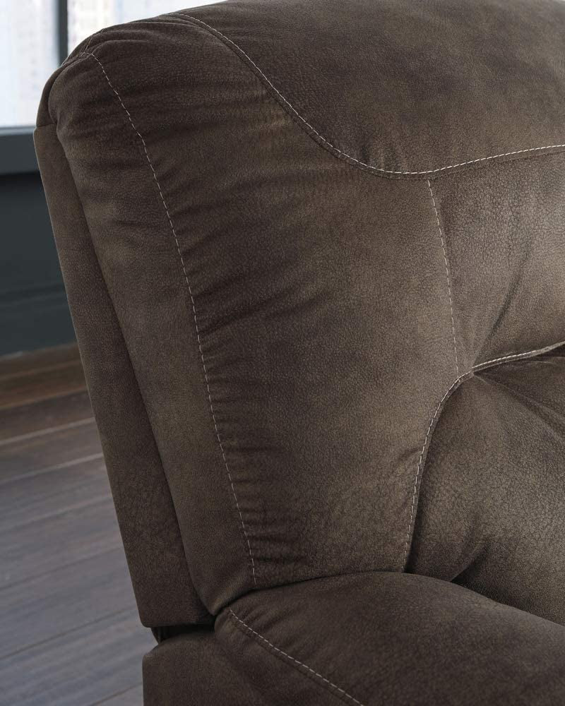 Brown Reclining Sofa with Plush High-Resiliency Foam Cushions