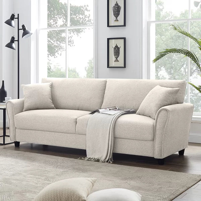 Mid-Century Modern Upholstered Sofa with Spring Support