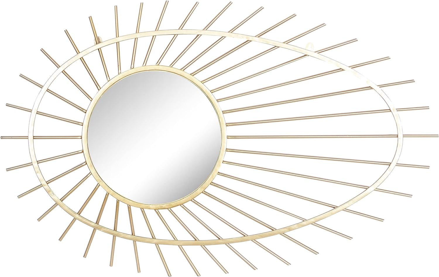 Gold Metal Round Wall Mirror, 22 x 1 x 34