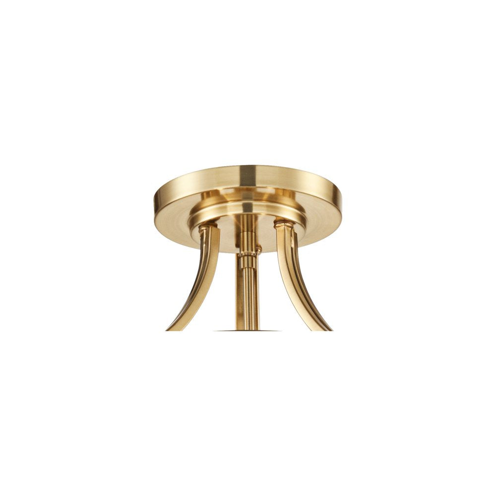 Modern Art Deco Semi-Flush Ceiling Light, Warm Brass Finish