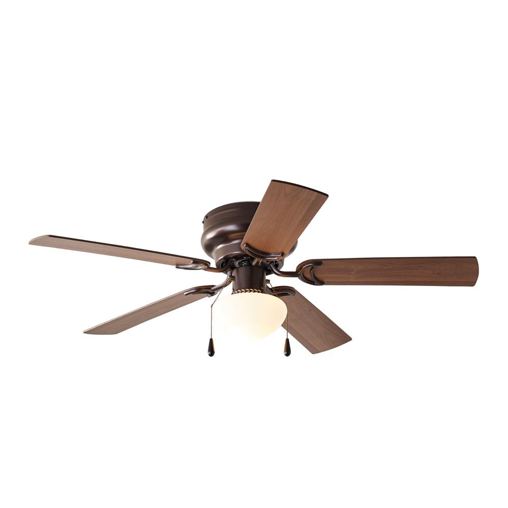 Bronze 44 Inch Hugger Ceiling Fan with Reversible Blades
