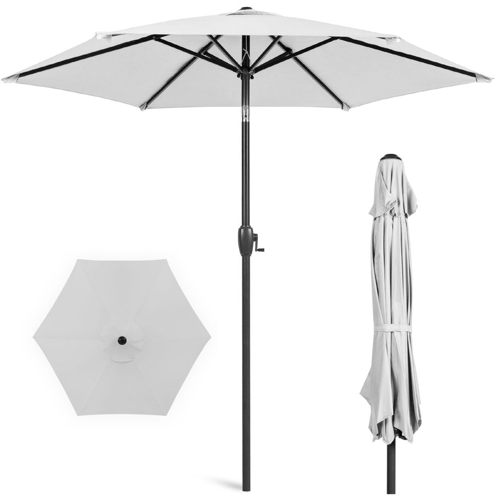 Heavy-Duty Outdoor Patio Umbrella with Push-Button Tilt - Gray