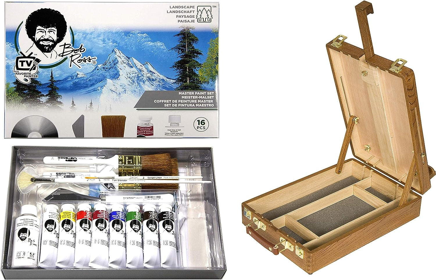 Master Artist Oil Paint Set Includes Wood Art Supply Carrying Case Sketchbox W/Easel