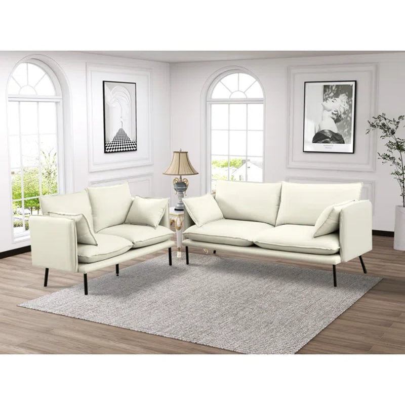 Modern 2-Piece Sofa Set with High-Quality Upholstery