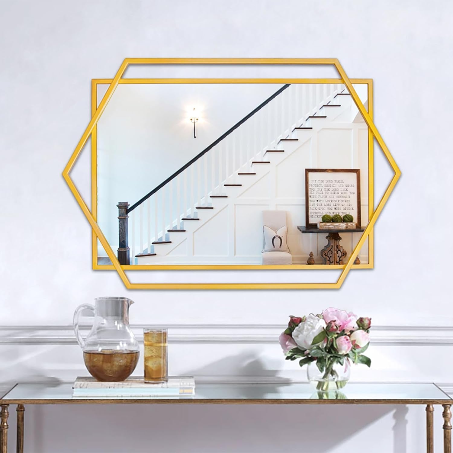 Premium Gold Wall Mirror for Elegant Living Room Decor