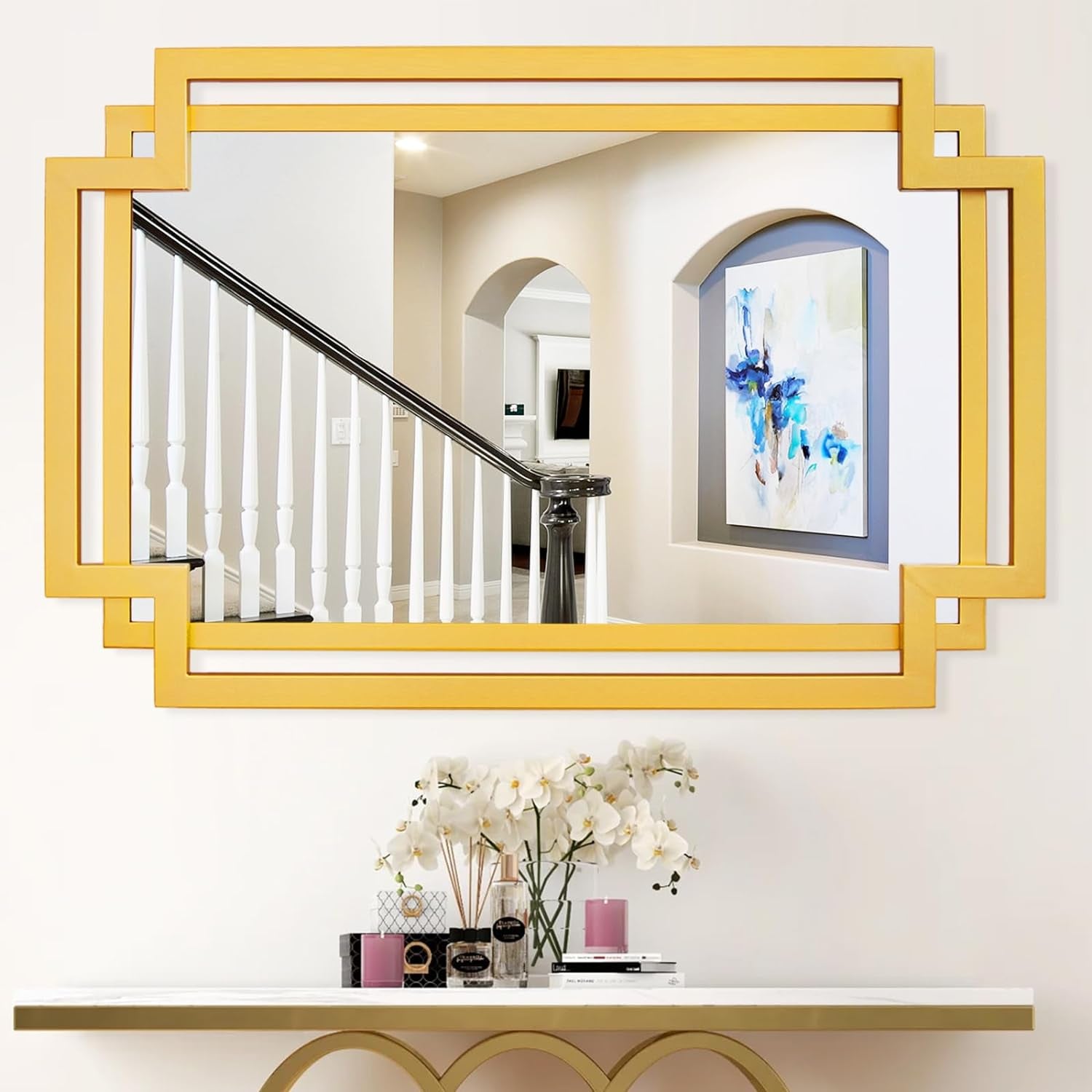 Premium Gold Wall Mirror for Elegant Living Room Decor