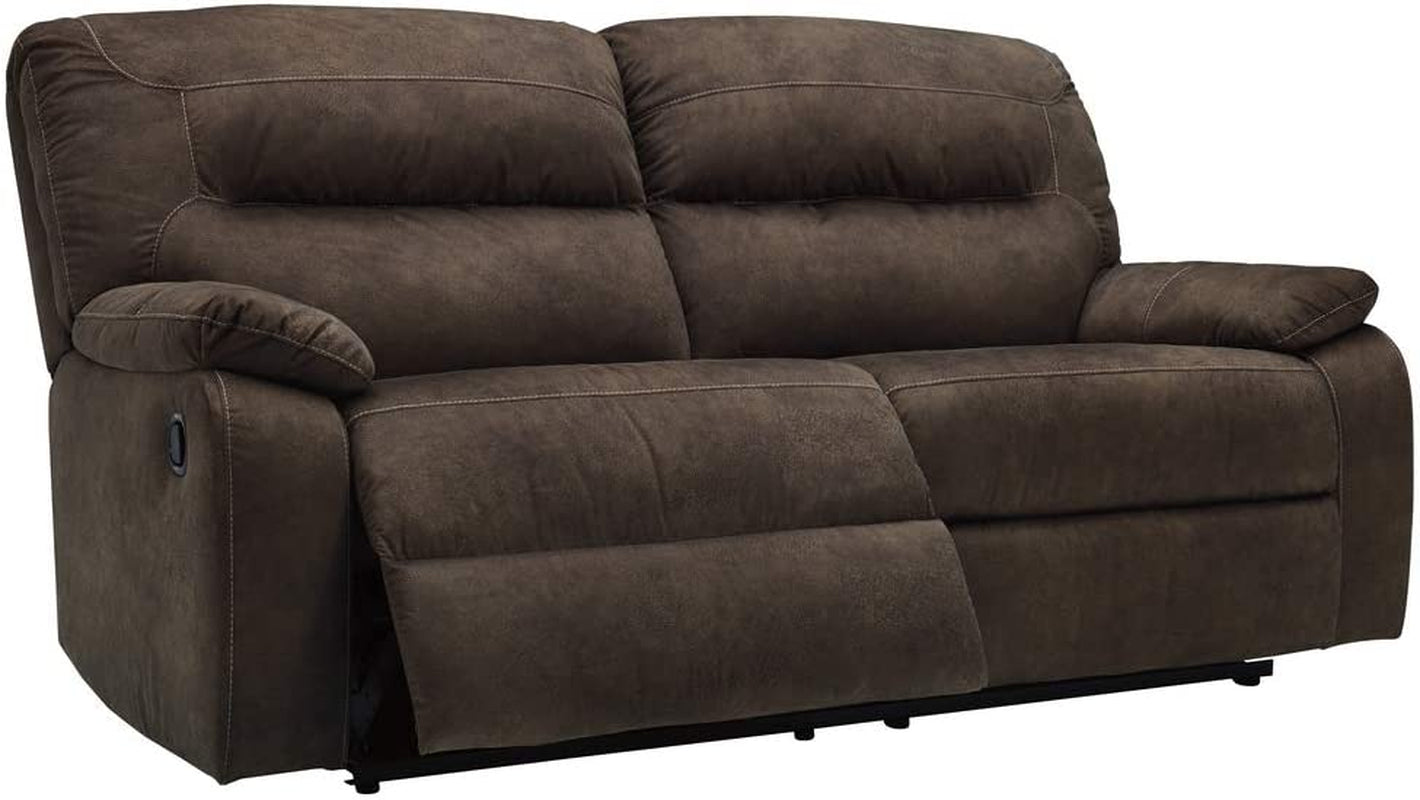 Brown Reclining Sofa with Plush High-Resiliency Foam Cushions