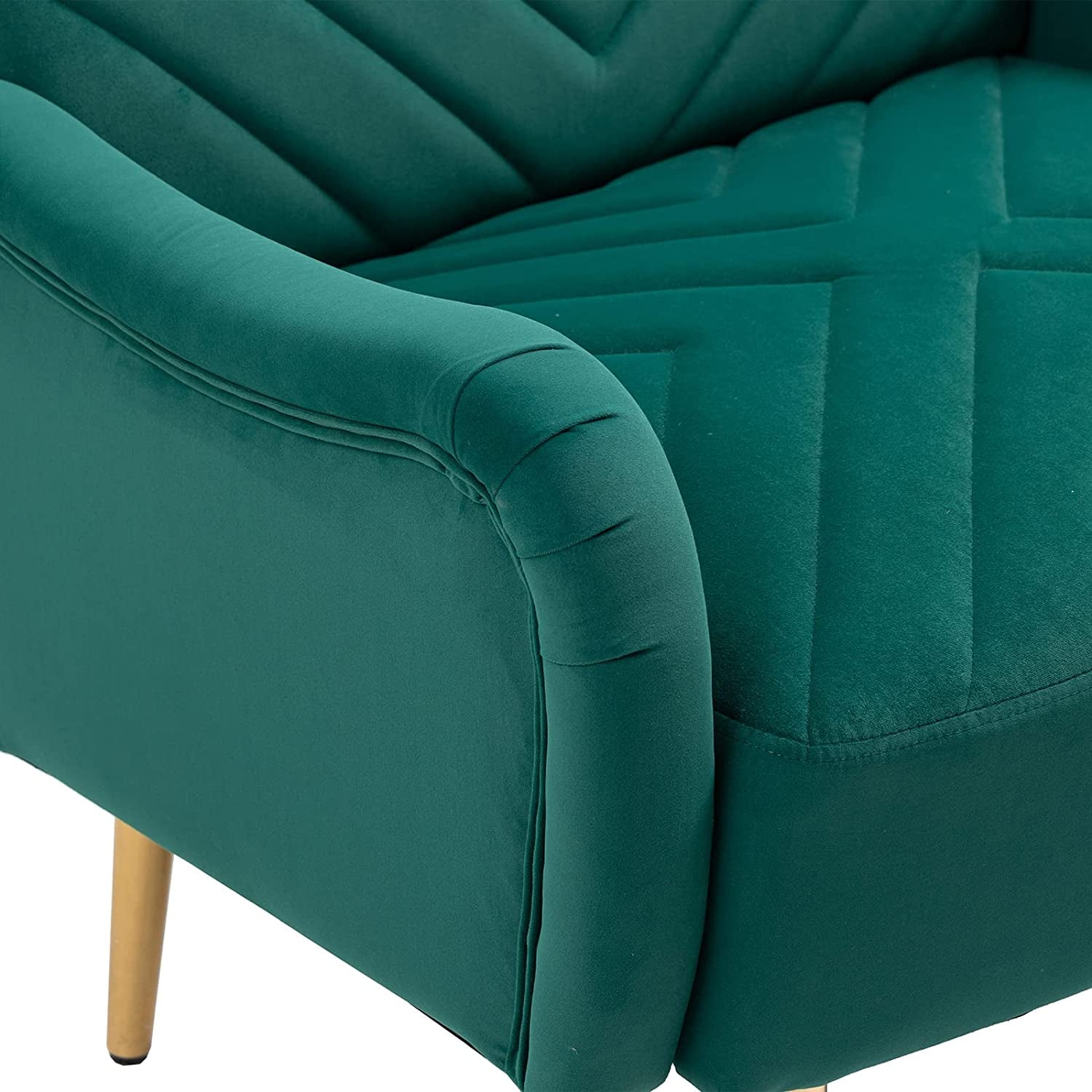 Modern Green Velvet Sofa Set with Gold Legs