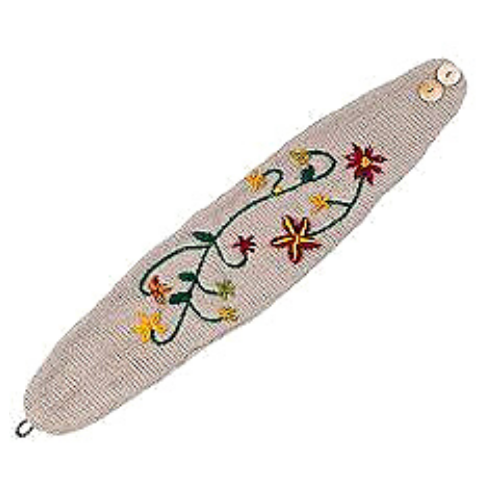 Embroidered Headband with Buttons