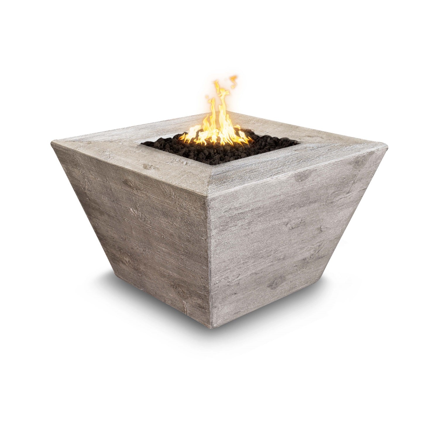 The Outdoor Plus Plymouth Square Fire Pit | Wood Grain
