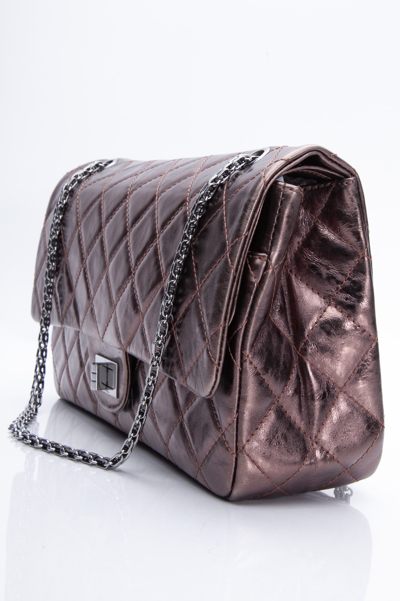 CHANEL Metallic Aged Calfskin Quilted 2.55 Reissue 227 Flap Bronze