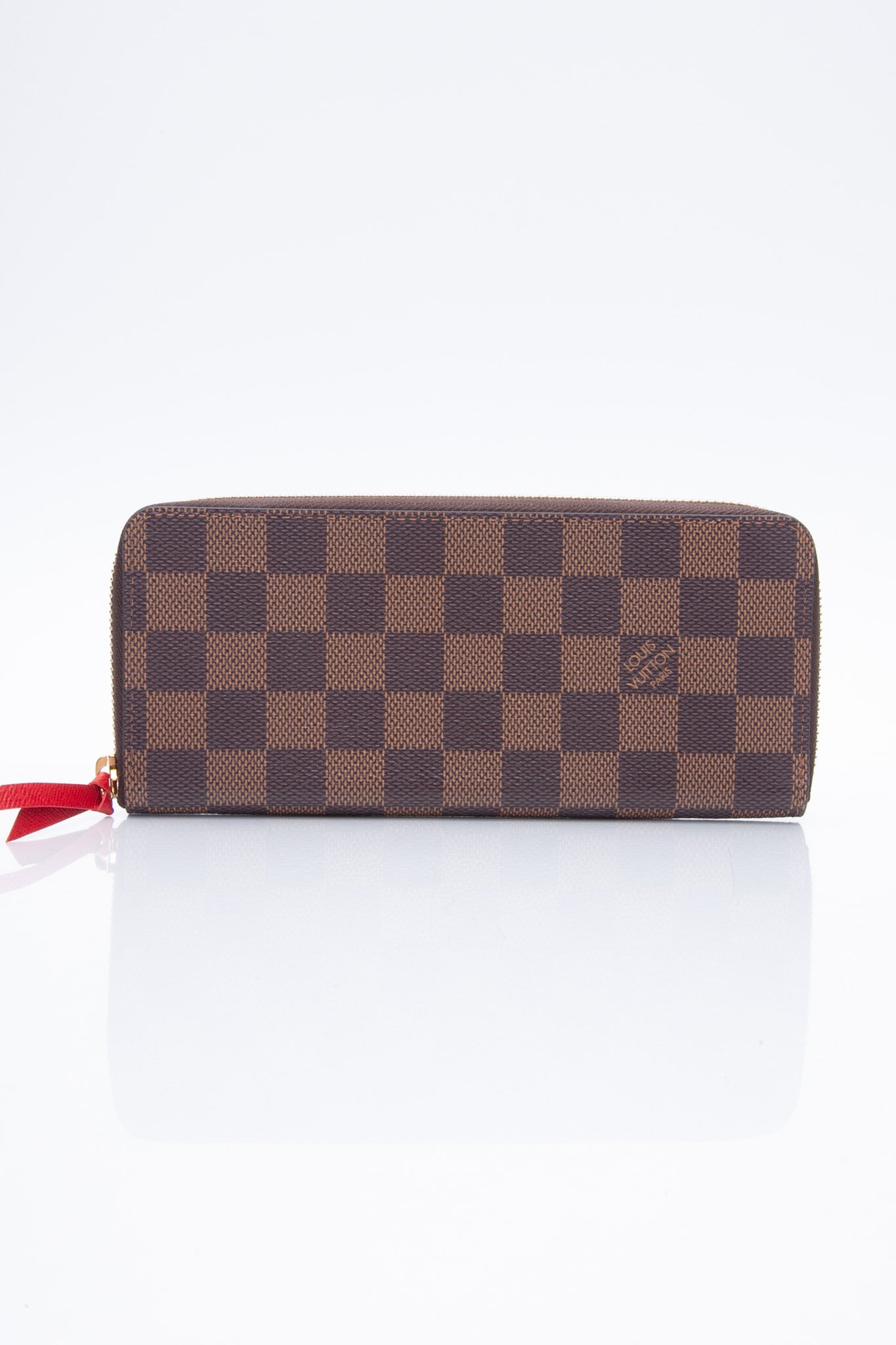 LOUIS VUITTON Damier Ebene Clemence Cherry Wallet