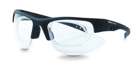 Florida Medical Sales VSL018-DBY Laser Protection Glasses Vision Scientific Fit Over Red Tint Polycarbonate Lens Black Frame Over Ear One Size Fits Most