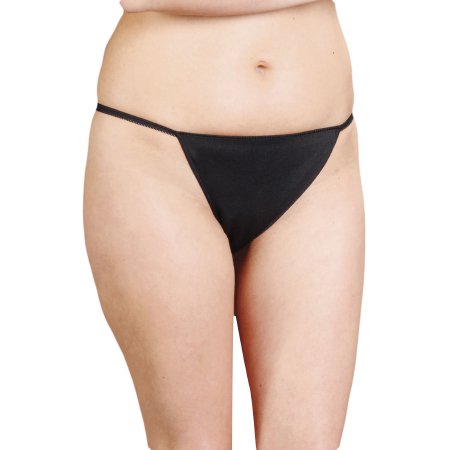 Medico International T-655BLK Thong Panty Black One Size Fits Most Disposable