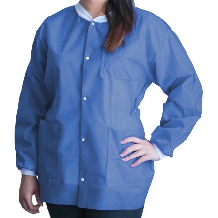 Dukal UGJ-6513-XXL Lab Jacket FitMe Medical Blue 2X-Large Hip Length Disposable