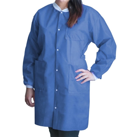 Dukal UGC-6613-XXL Lab Coat FitMe Medical Blue 2X-Large Knee Length Disposable